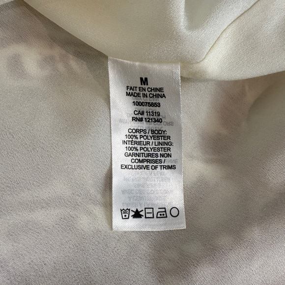 Dynamite Pleated Damask Mini Skirt Womens Medium White Tan Lined - Picture 8 of 11